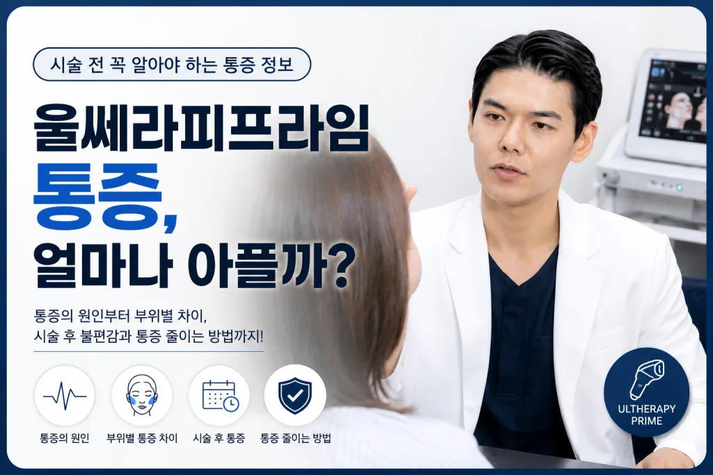 울쎄라피프라임 통증에 대해 상담하는 모습